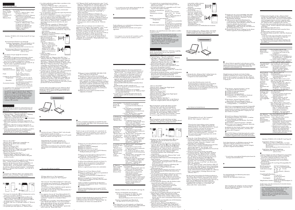 Sony MSAC-PC4 User Manual | Page 2 / 2