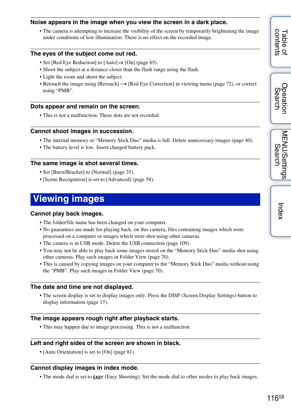 Viewing images | Sony DSC-WX1 User Manual | Page 116 / 135