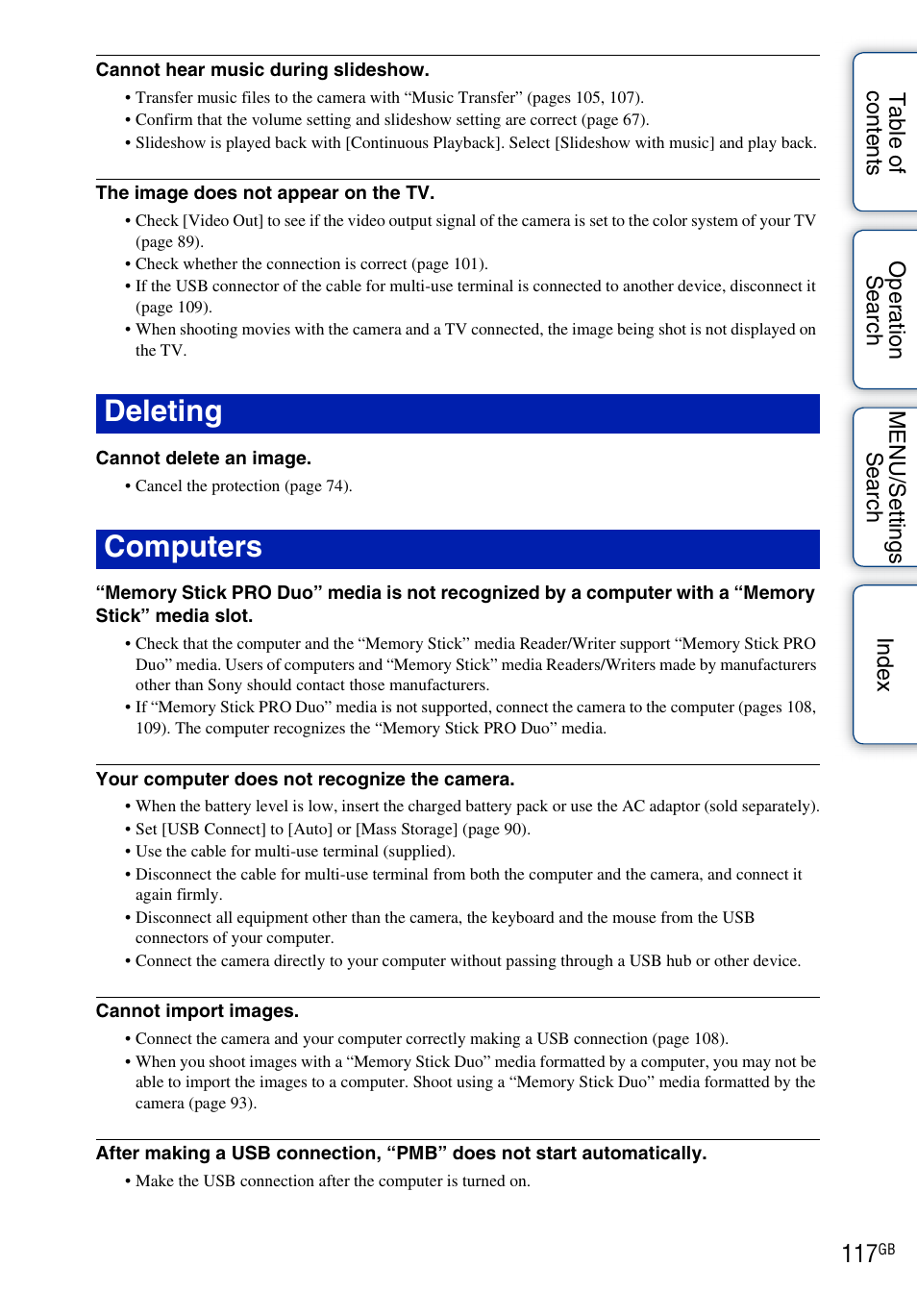 Deleting computers | Sony DSC-WX1 User Manual | Page 117 / 135