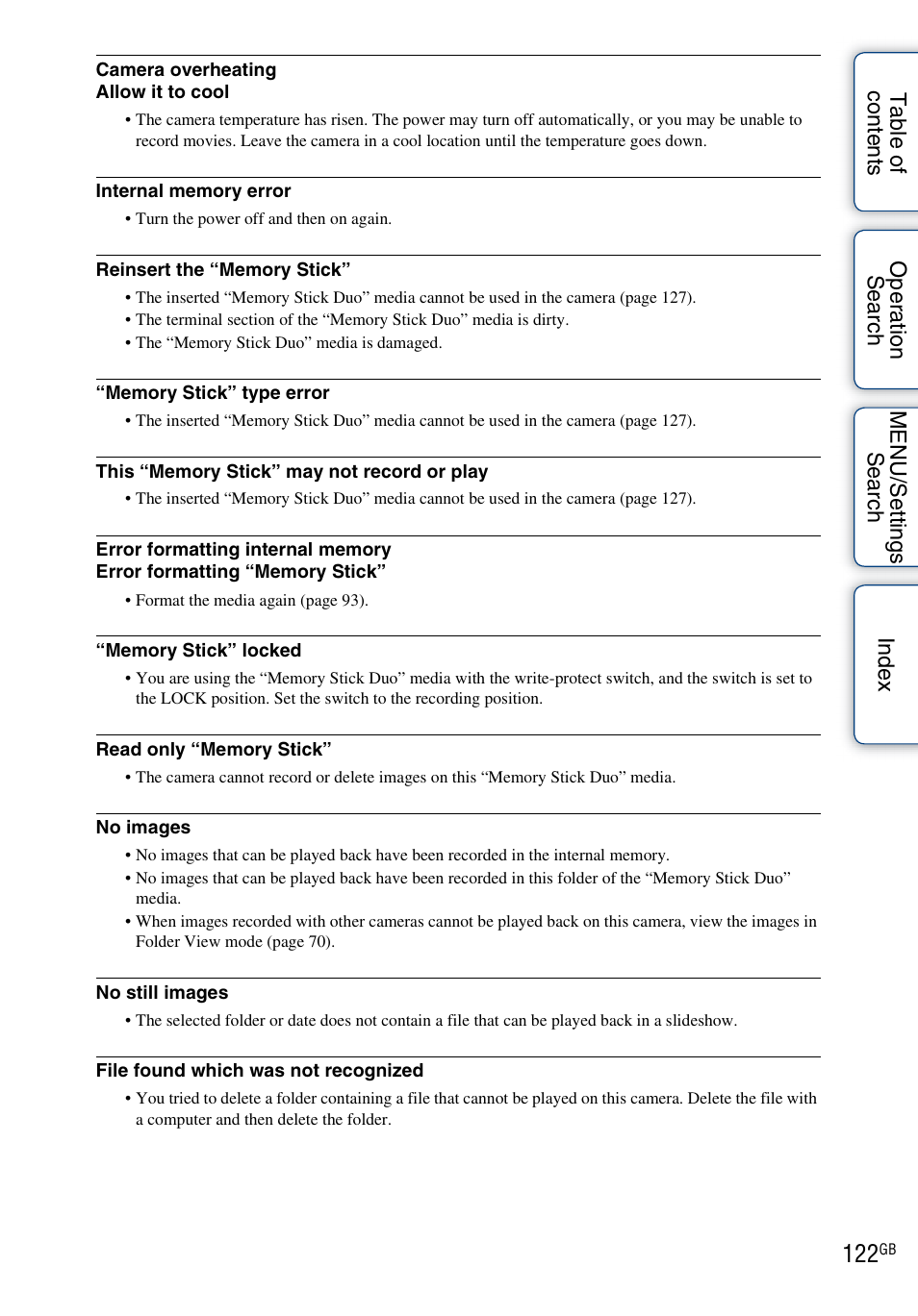 Sony DSC-WX1 User Manual | Page 122 / 135