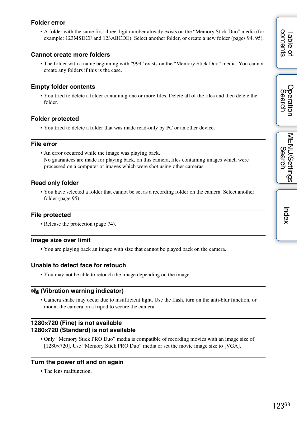 Sony DSC-WX1 User Manual | Page 123 / 135