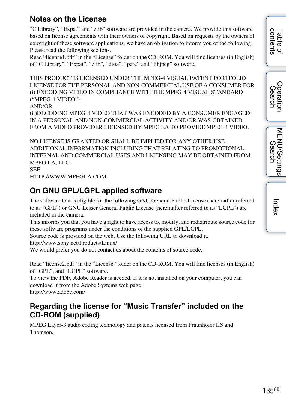 Sony DSC-WX1 User Manual | Page 135 / 135