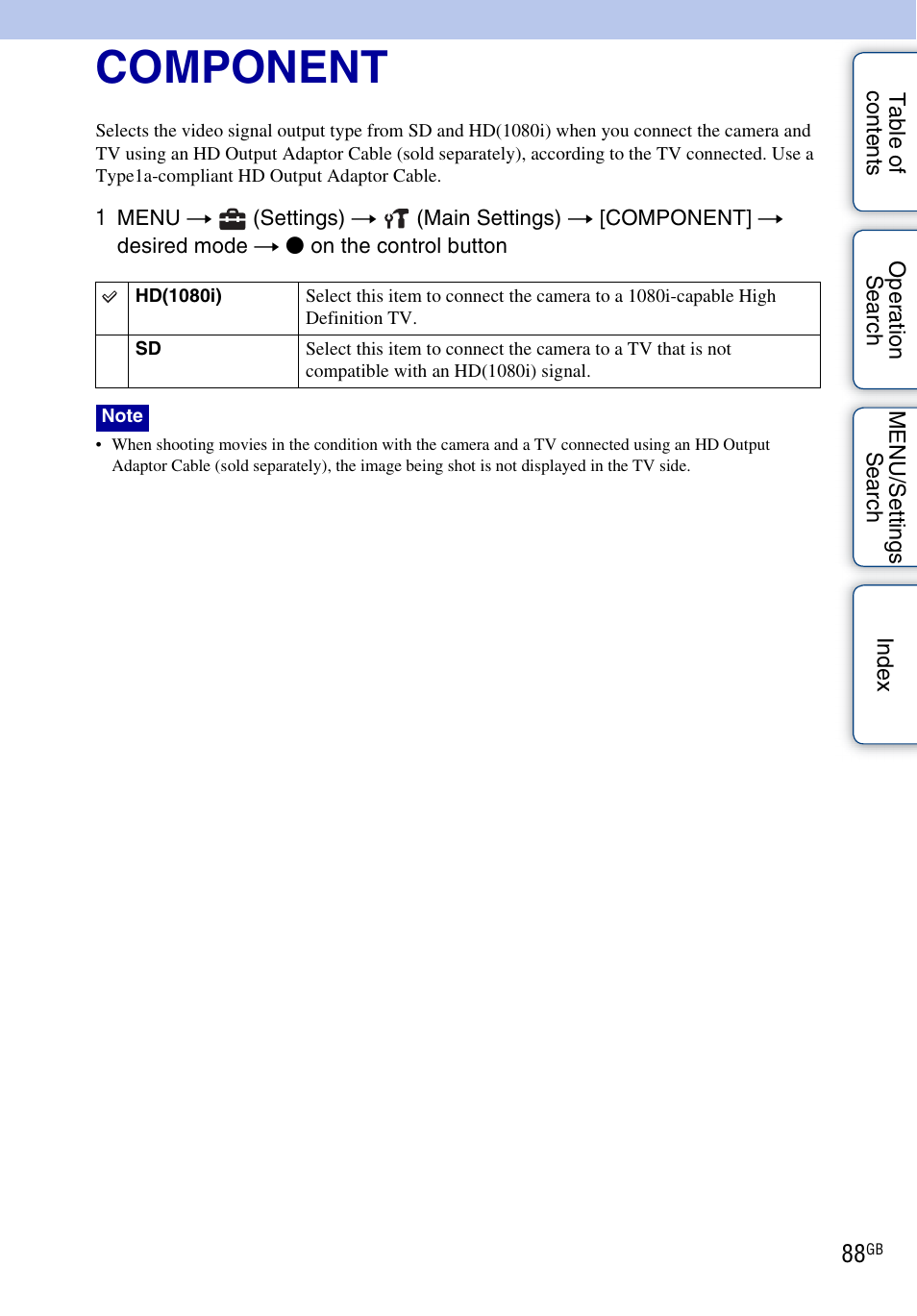 Component | Sony DSC-WX1 User Manual | Page 88 / 135