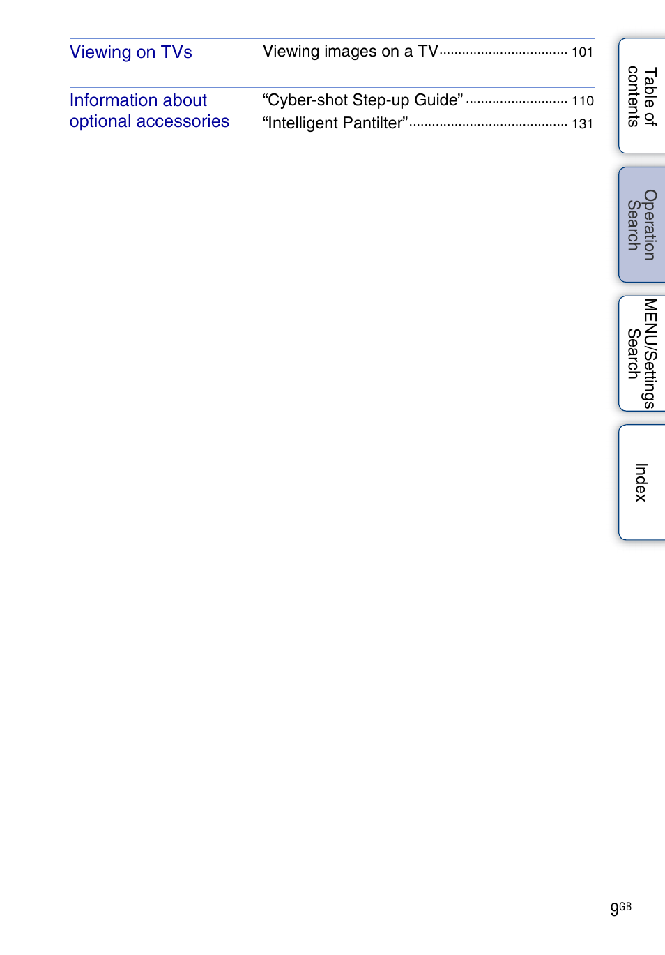 Sony DSC-WX1 User Manual | Page 9 / 135