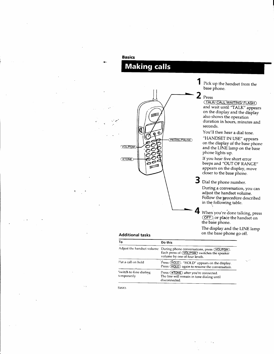 Making calls, Making calls 1 | Sony SPP-SS965 User Manual | Page 14 / 91