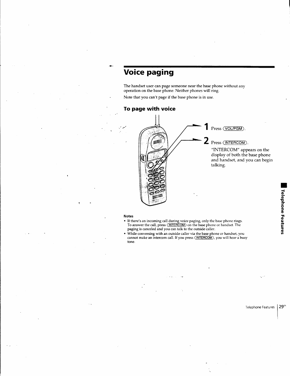 Voice paging | Sony SPP-SS965 User Manual | Page 29 / 91