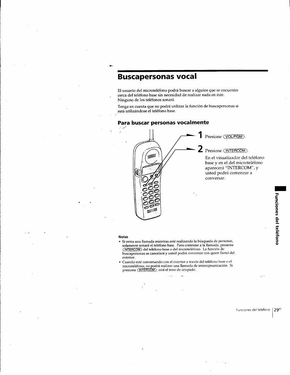 Buscapersonas vocal, Para buscar personas vocalmente | Sony SPP-SS965 User Manual | Page 74 / 91