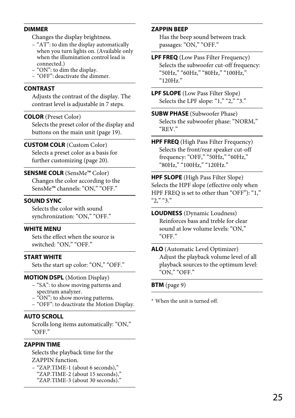 Sony CDX-GT66UPW User Manual | Page 25 / 72