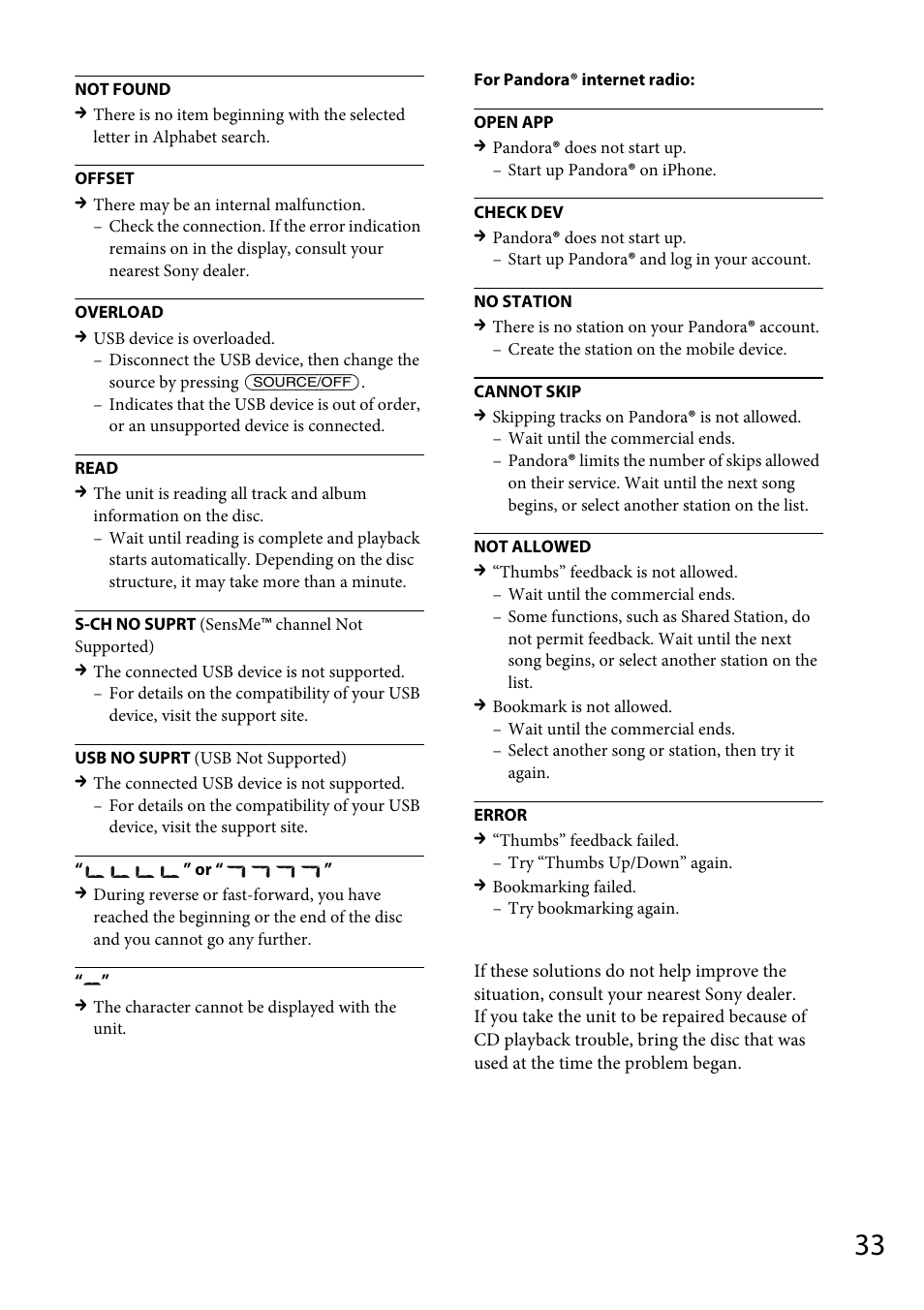 Sony CDX-GT66UPW User Manual | Page 33 / 72