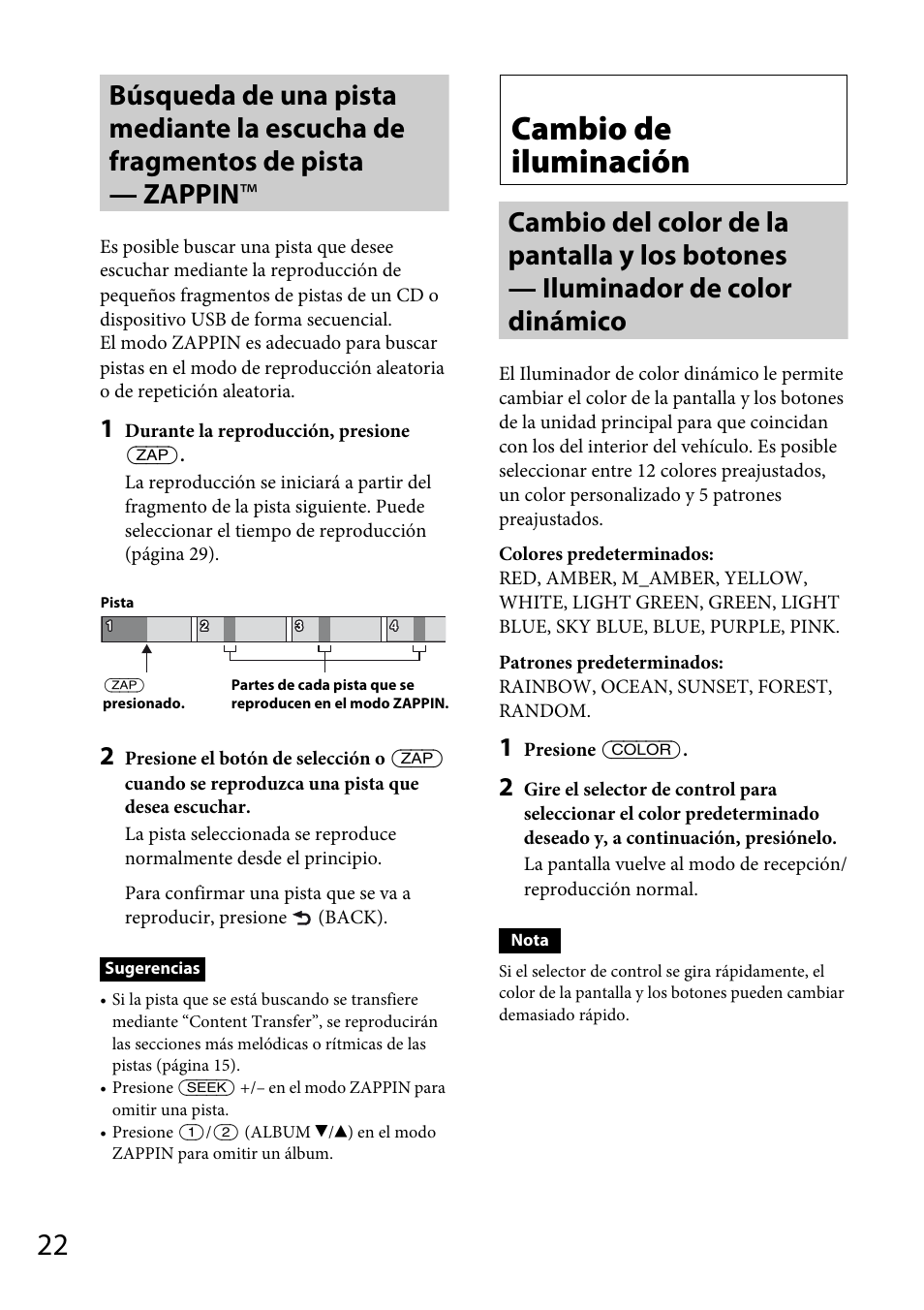 Cambio de iluminación | Sony CDX-GT66UPW User Manual | Page 54 / 72