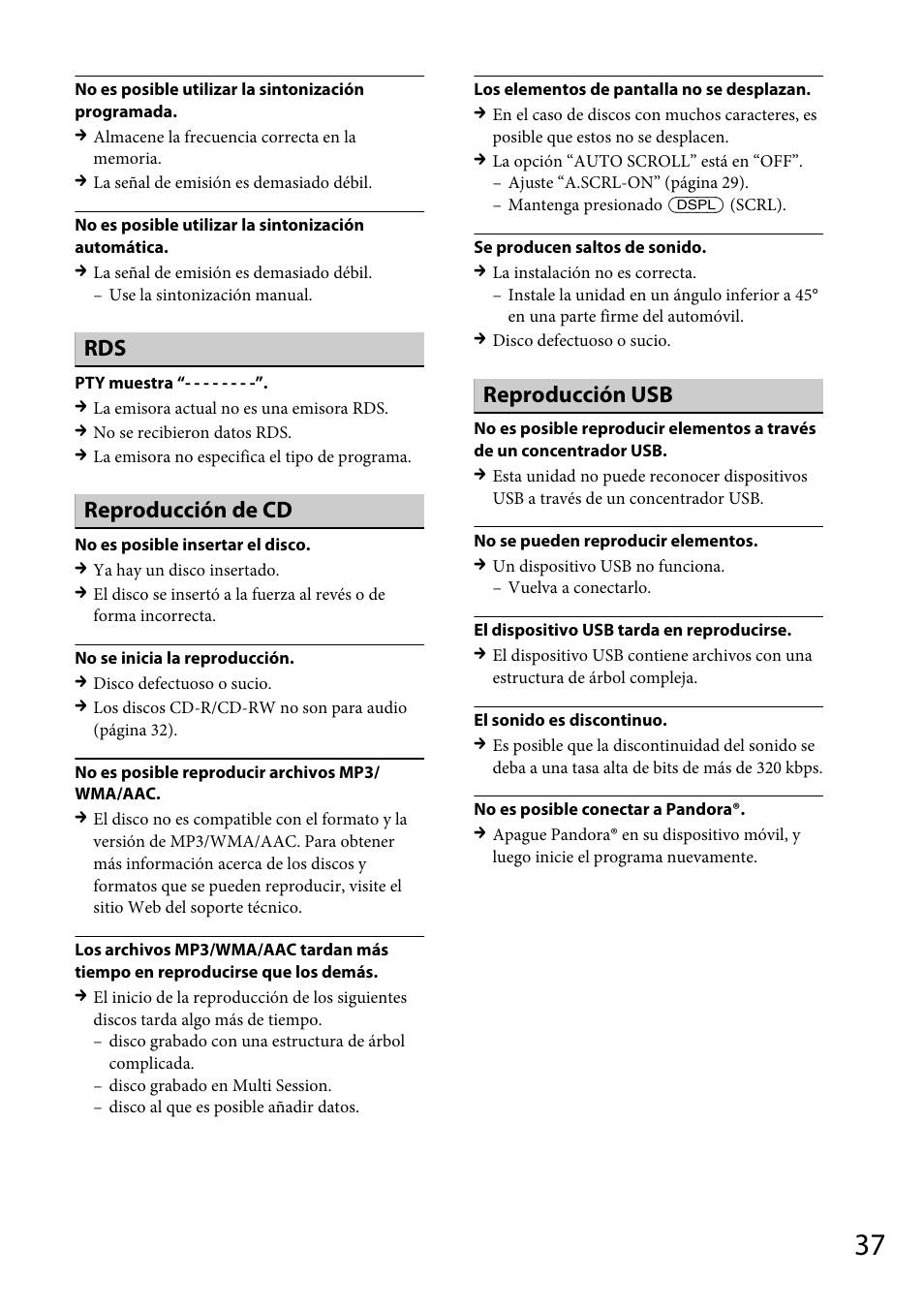 Reproducción de cd, Reproducción usb | Sony CDX-GT66UPW User Manual | Page 69 / 72