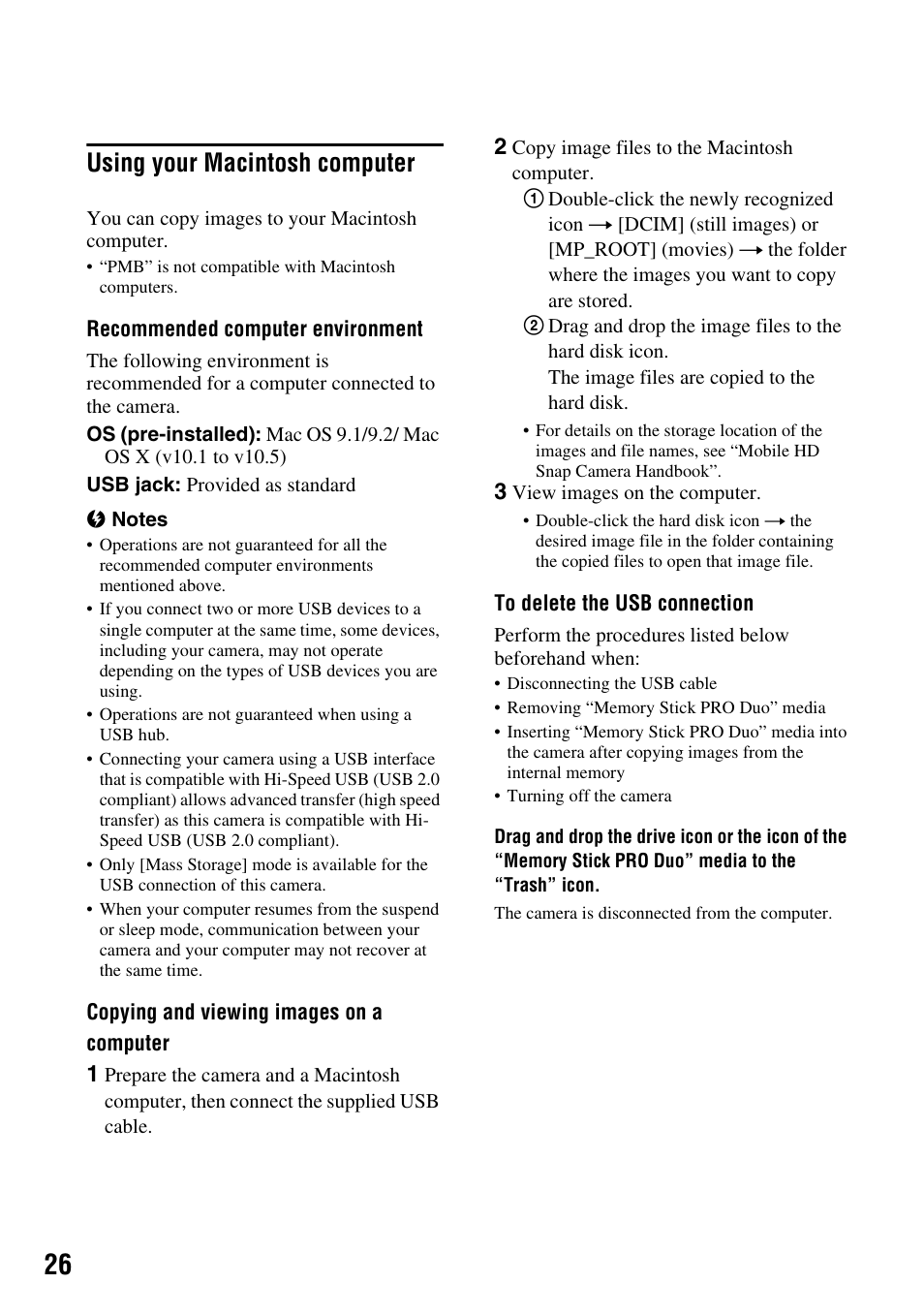 Using your macintosh computer | Sony MHS-CM1 User Manual | Page 26 / 40