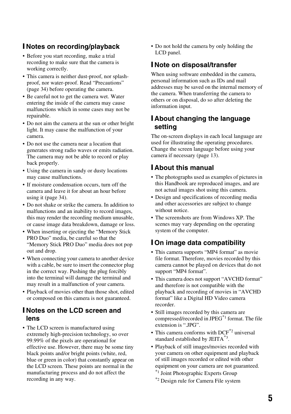 About changing the language setting, About this manual, On image data compatibility | Sony MHS-CM1 User Manual | Page 5 / 40