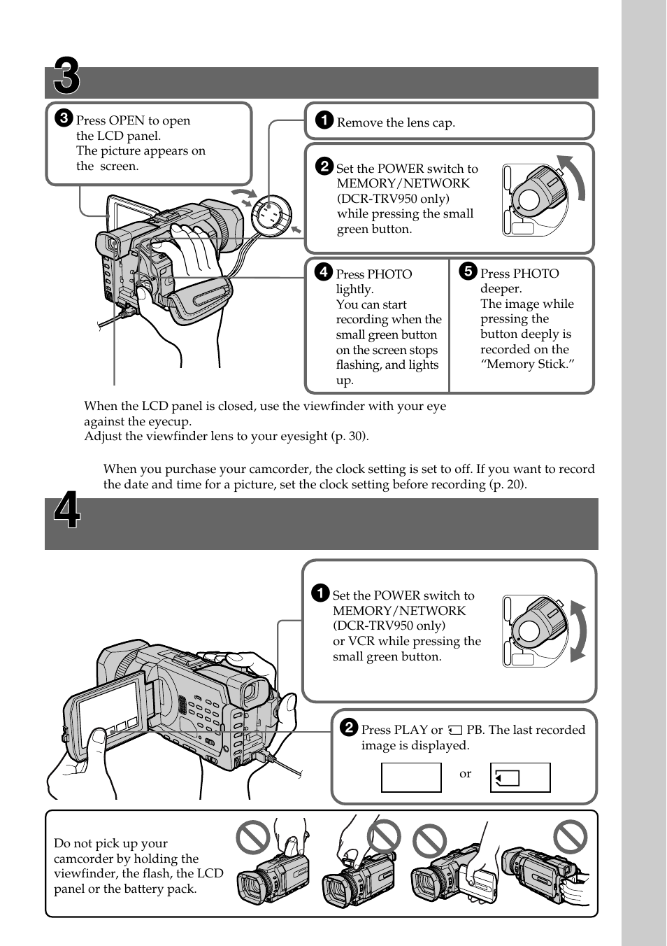 Play pb | Sony DCR-TRV950 User Manual | Page 11 / 256