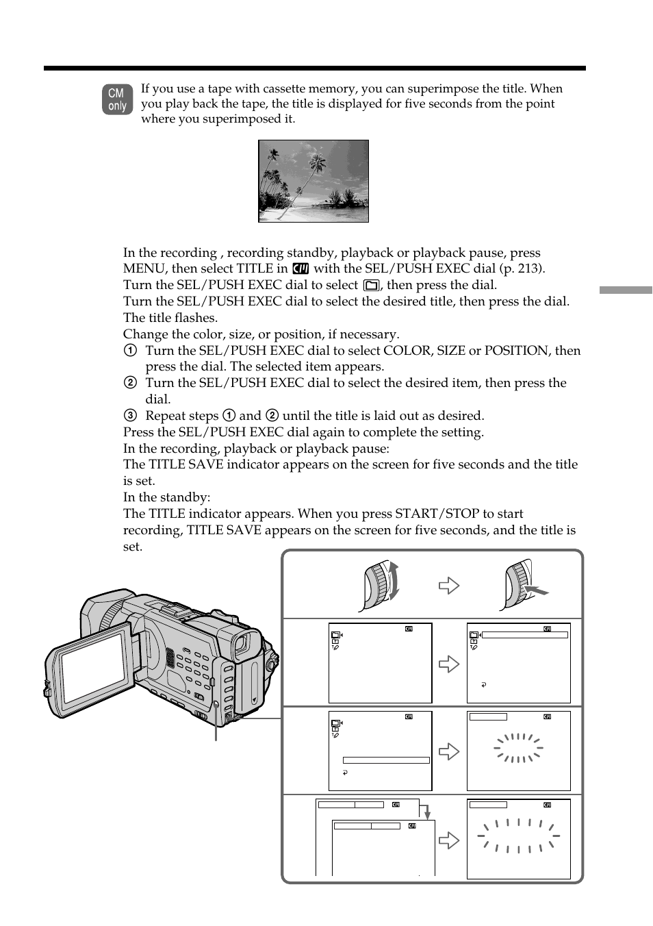 Superimposing a title | Sony DCR-TRV950 User Manual | Page 119 / 256