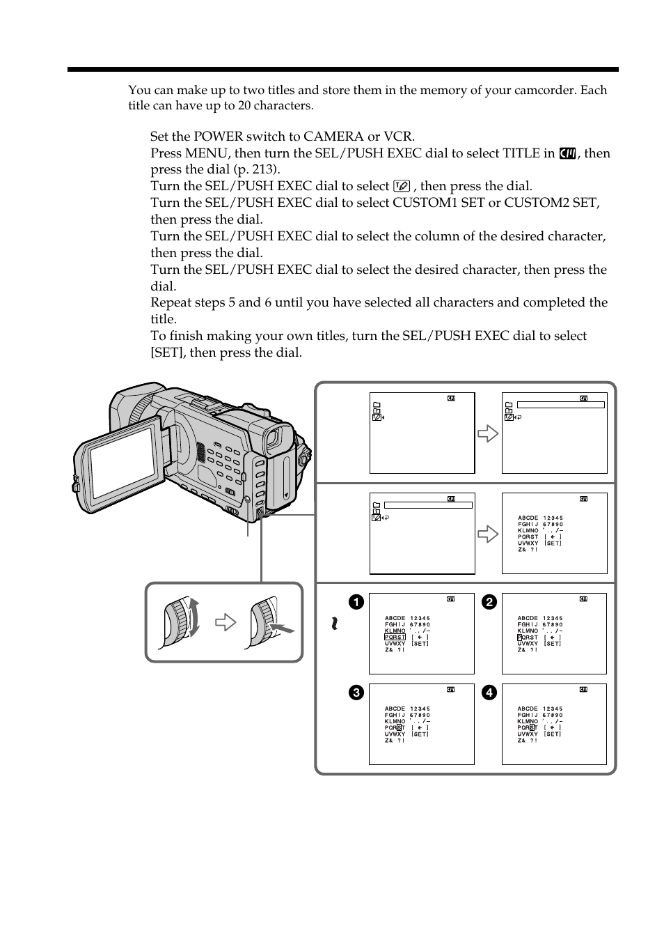 Making your own titles | Sony DCR-TRV950 User Manual | Page 122 / 256