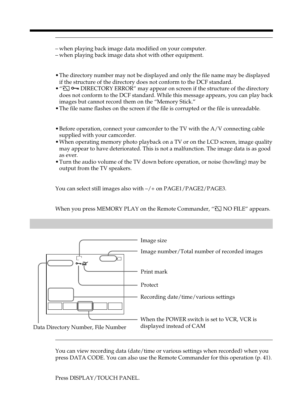Screen indicators during still image playback | Sony DCR-TRV950 User Manual | Page 166 / 256