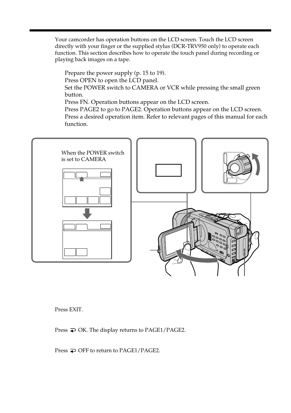Step 4 using the touch panel | Sony DCR-TRV950 User Manual | Page 24 / 256
