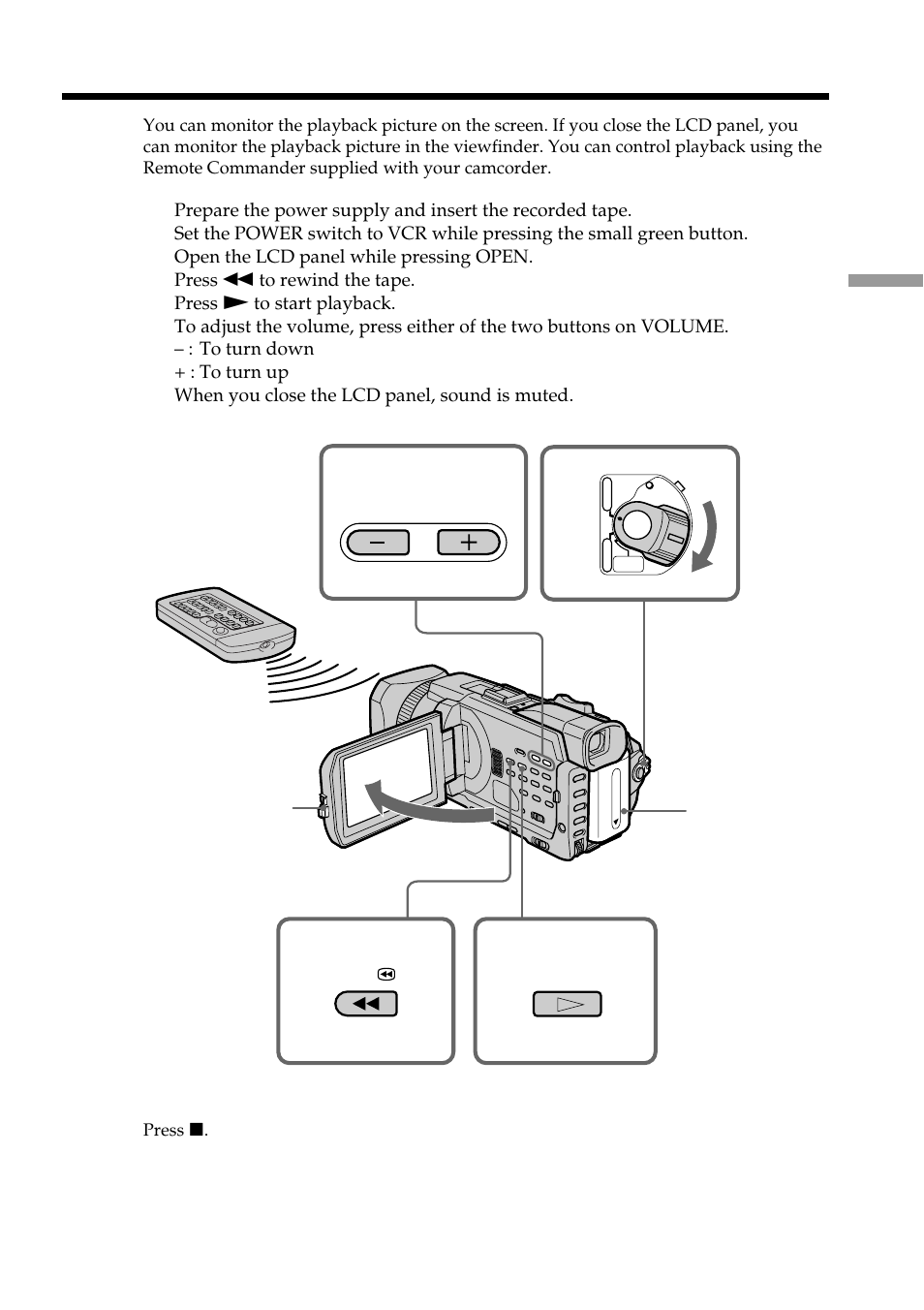 Playing back a tape | Sony DCR-TRV950 User Manual | Page 39 / 256