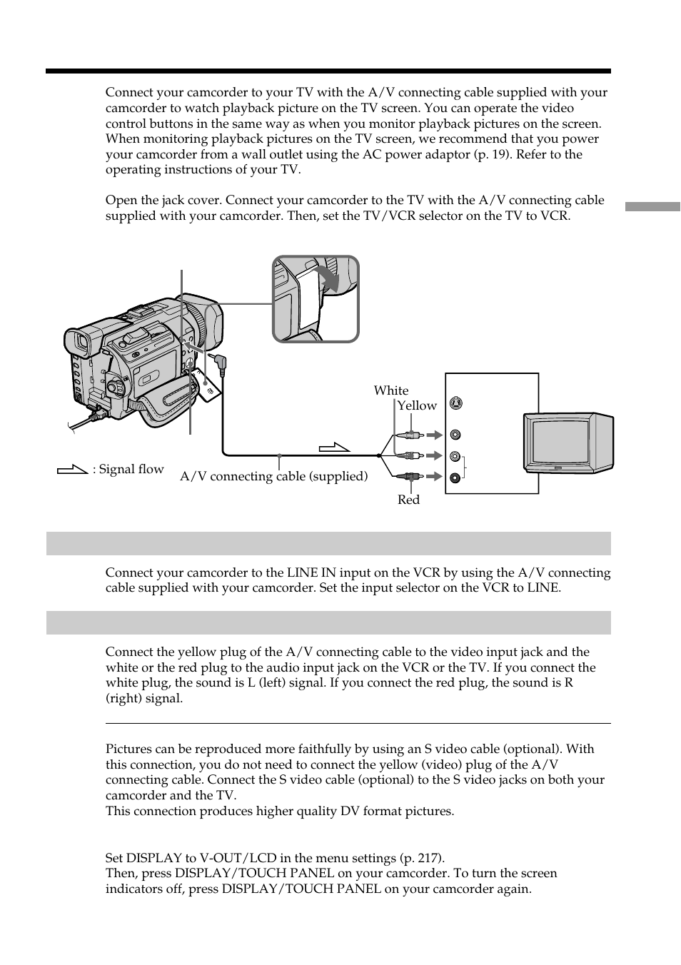Viewing the recording on tv | Sony DCR-TRV950 User Manual | Page 45 / 256