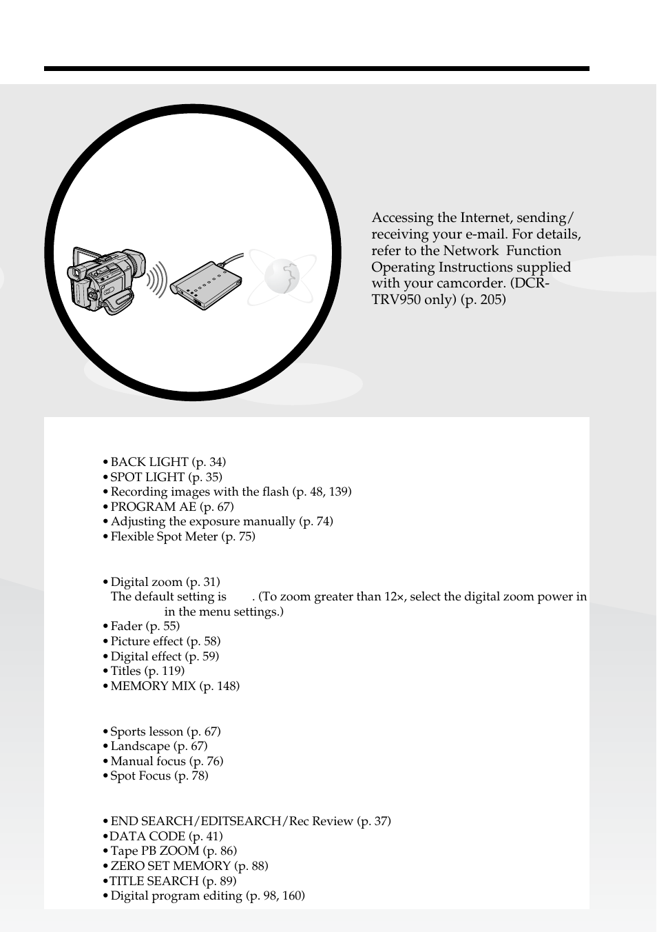 Sony DCR-TRV950 User Manual | Page 5 / 256