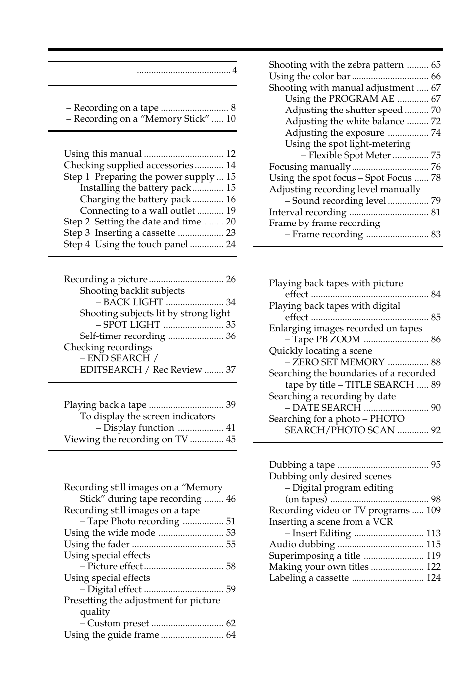 Sony DCR-TRV950 User Manual | Page 6 / 256