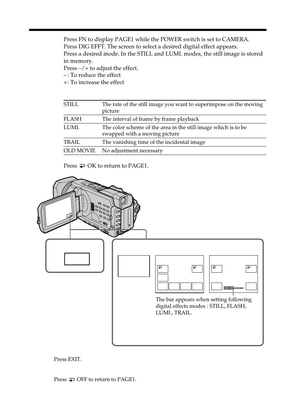 Dig efft, Using special effects – digital effect | Sony DCR-TRV950 User Manual | Page 60 / 256