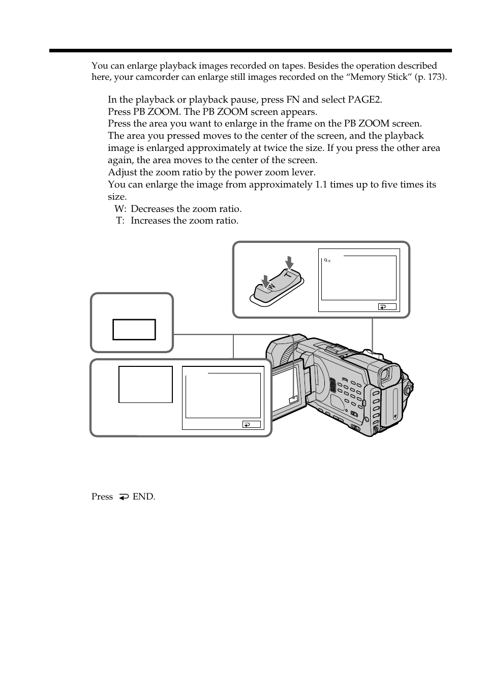 Enlarging images recorded on tapes – tape pb zoom, Pb zoom | Sony DCR-TRV950 User Manual | Page 86 / 256