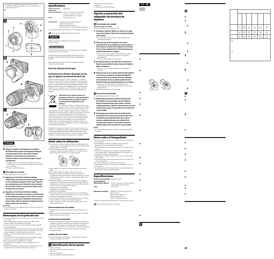 Sony LA-EA2 User Manual | Page 2 / 2