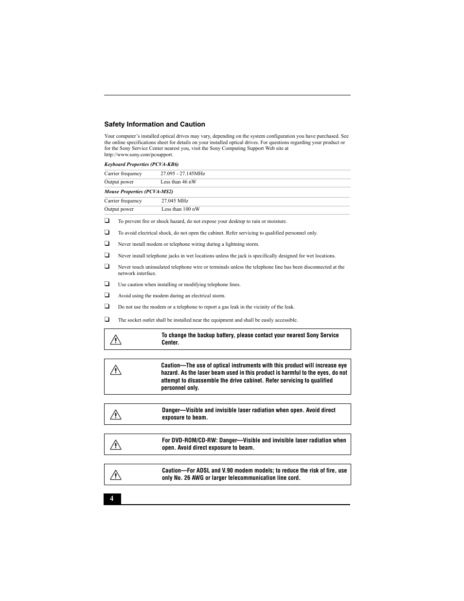 Sony PCV-V100G User Manual | Page 4 / 48