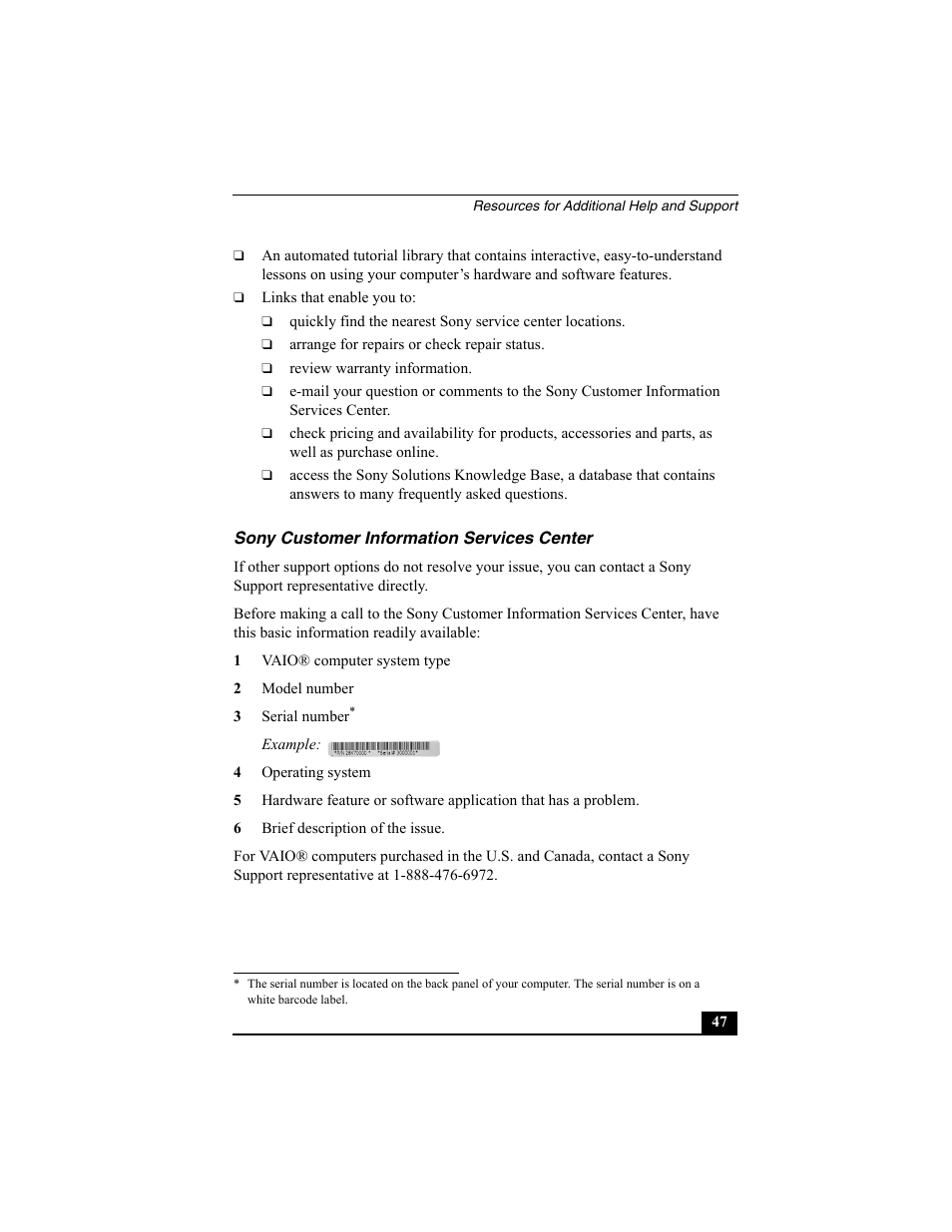 Sony PCV-V100G User Manual | Page 47 / 48