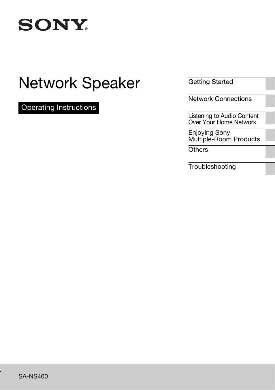 Sony SA-NS400 User Manual | 40 pages