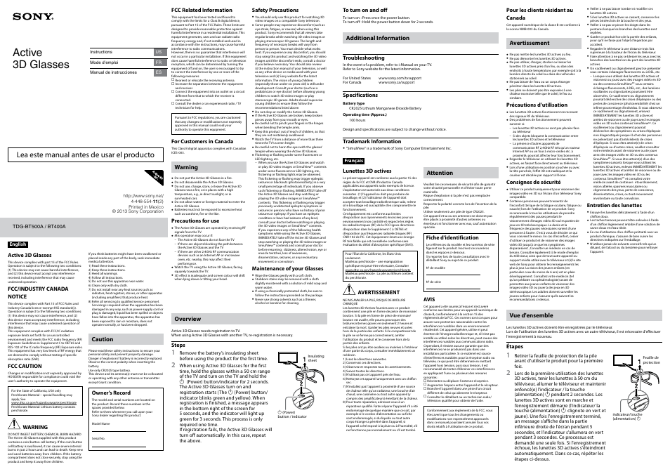 Sony KDL-70W850B User Manual | 2 pages