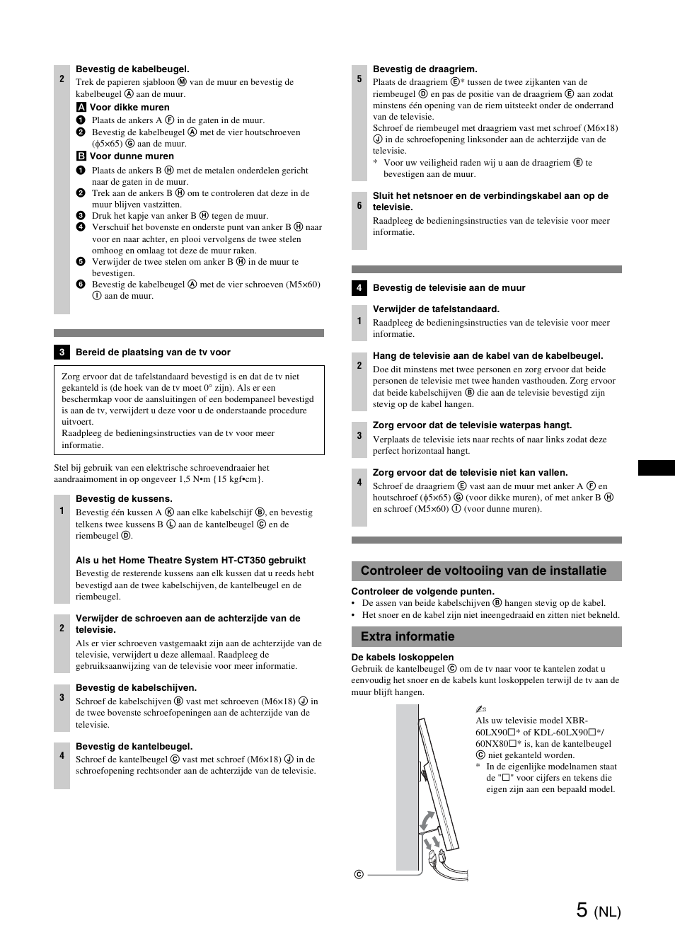 Controleer de voltooiing van de installatie, Extra informatie | Sony SU-WH500 User Manual | Page 19 / 92