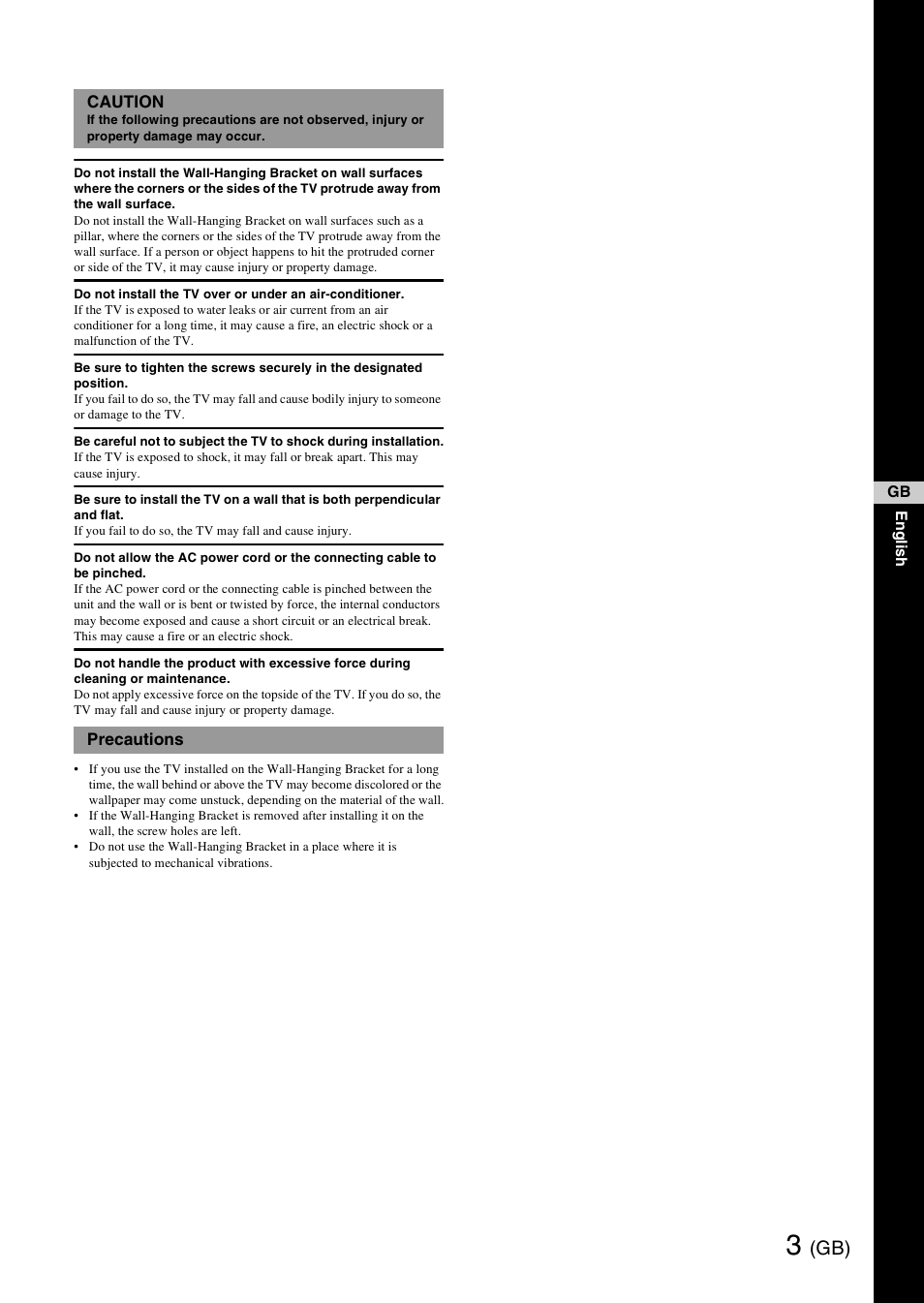 Caution, Precautions | Sony SU-WH500 User Manual | Page 3 / 92