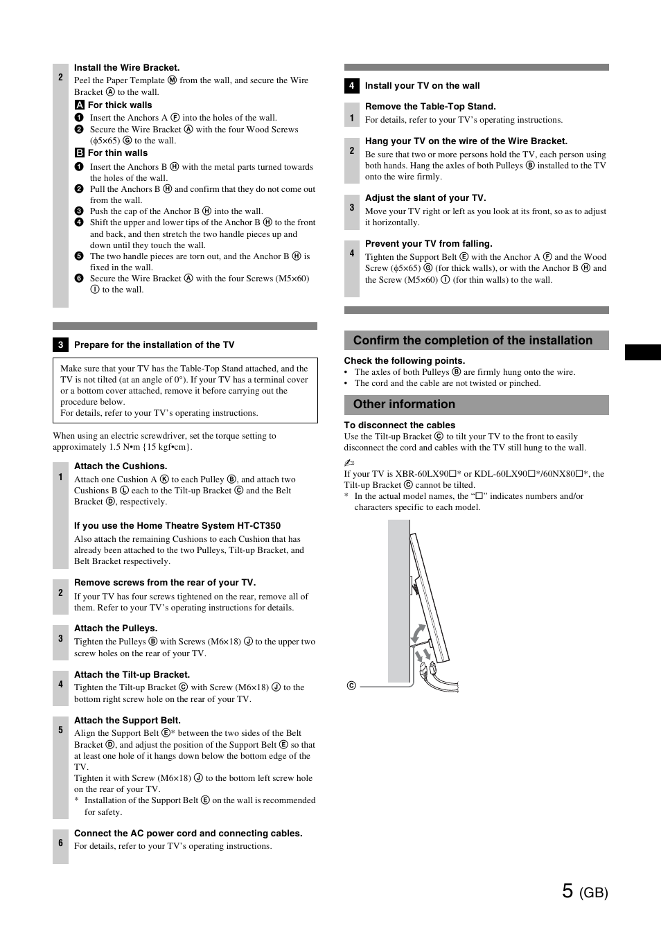 Confirm the completion of the installation, Other information | Sony SU-WH500 User Manual | Page 5 / 92