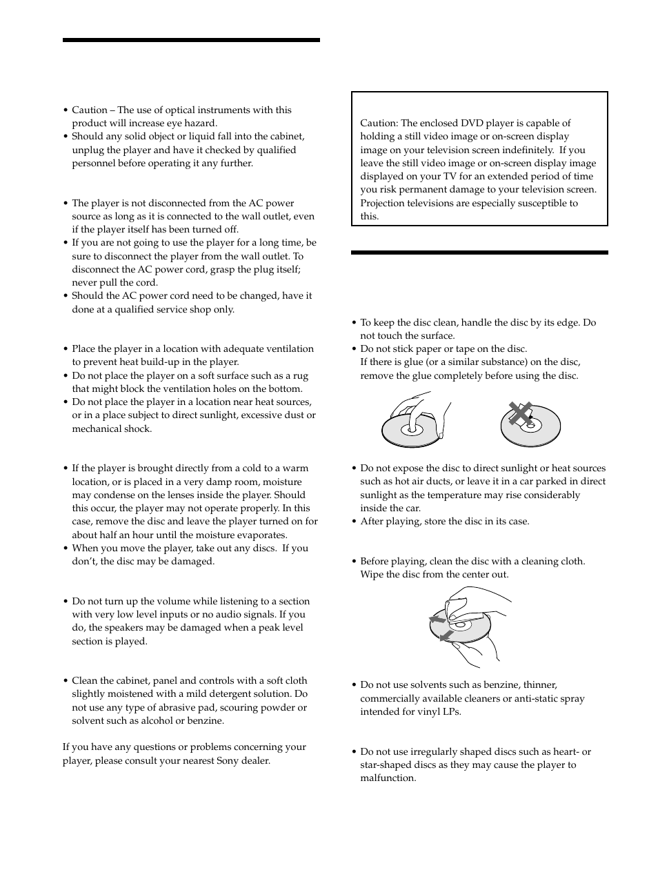 Precautions, Notes about the discs, Precautions 8 notes about the discs 8 | Sony DVP S9000ES User Manual | Page 8 / 80