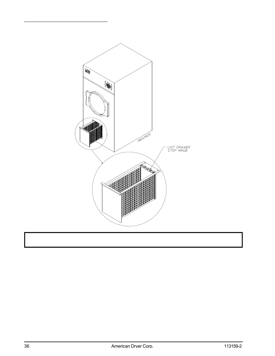 D. lint drawer removal | American Dryer Corp. AD-81 III User Manual | Page 40 / 46