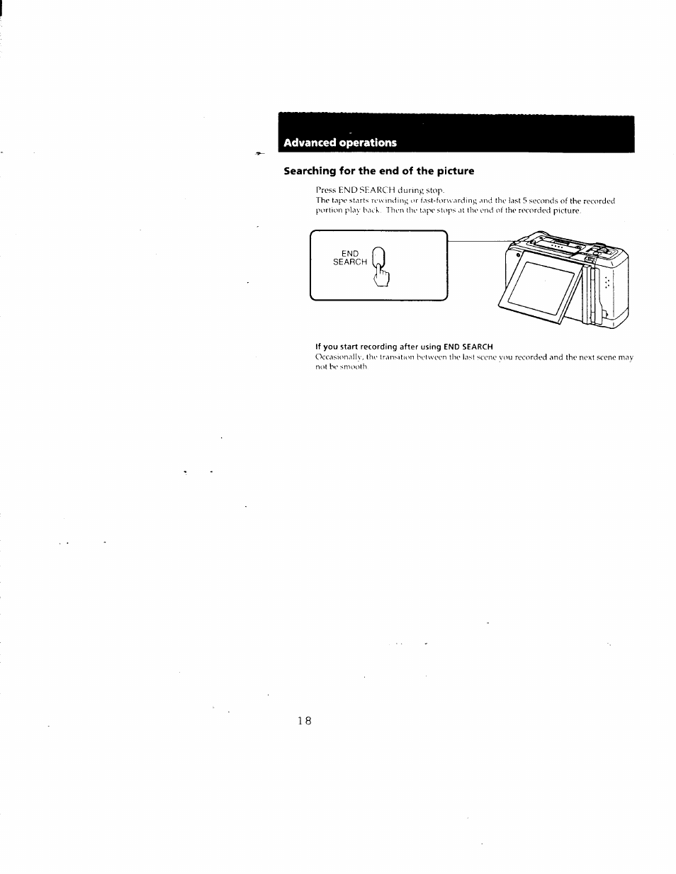 If you start recording after using end search | Sony CCD-CR1 User Manual | Page 18 / 29