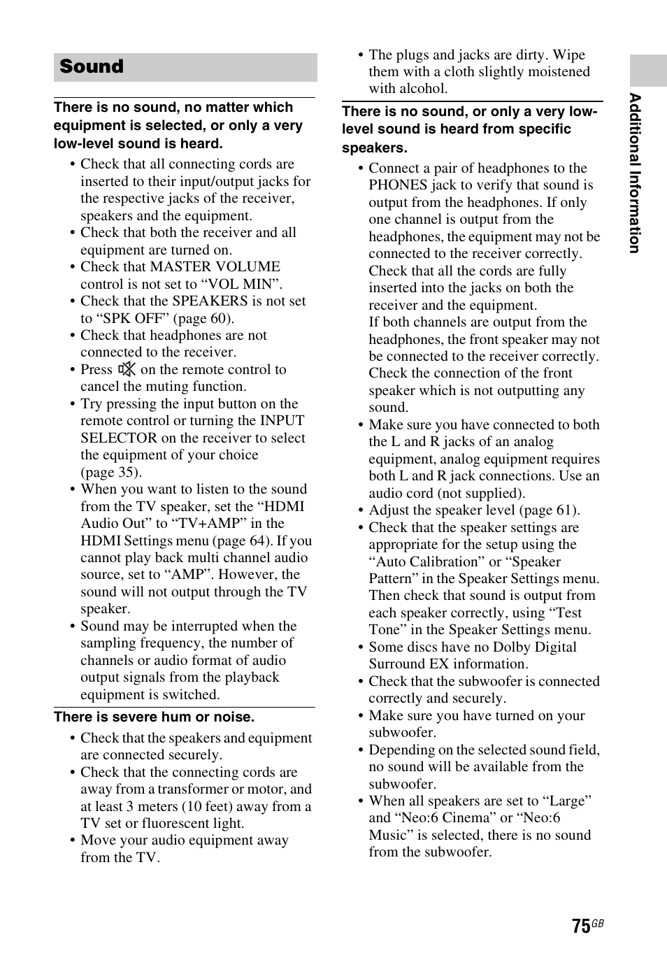 Sound | Sony STR-DH740 User Manual | Page 75 / 88