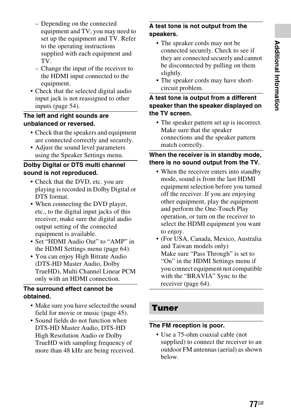 Tuner | Sony STR-DH740 User Manual | Page 77 / 88