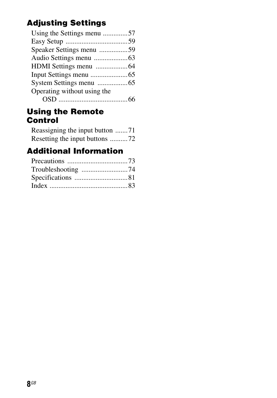 Sony STR-DH740 User Manual | Page 8 / 88