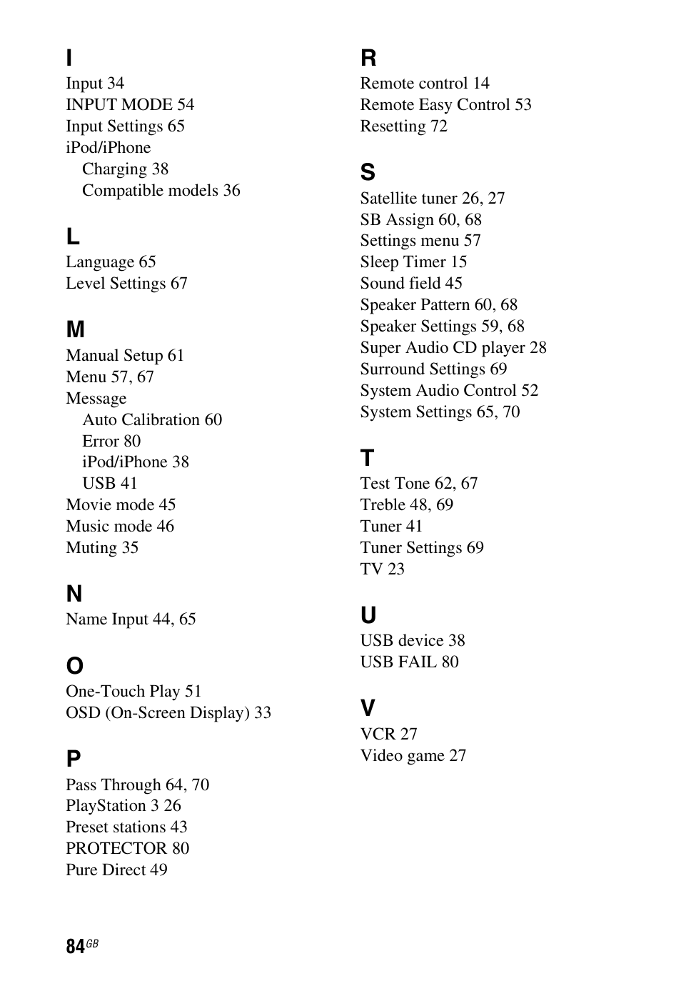 Sony STR-DH740 User Manual | Page 84 / 88