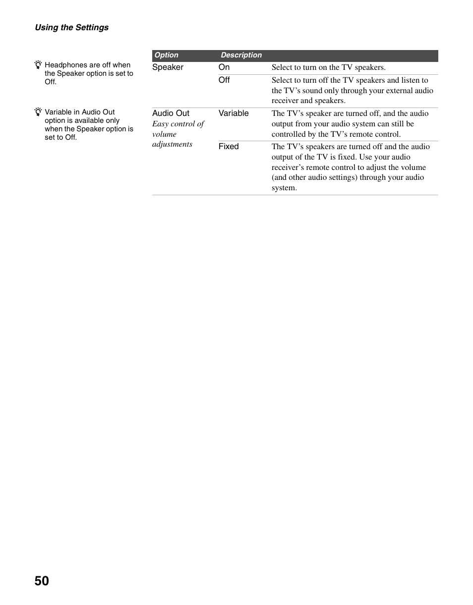 Sony KLV-S40A10 User Manual | Page 50 / 68