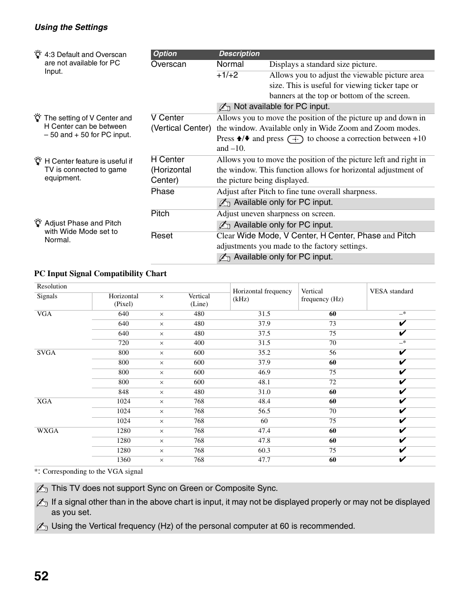 Sony KLV-S40A10 User Manual | Page 52 / 68