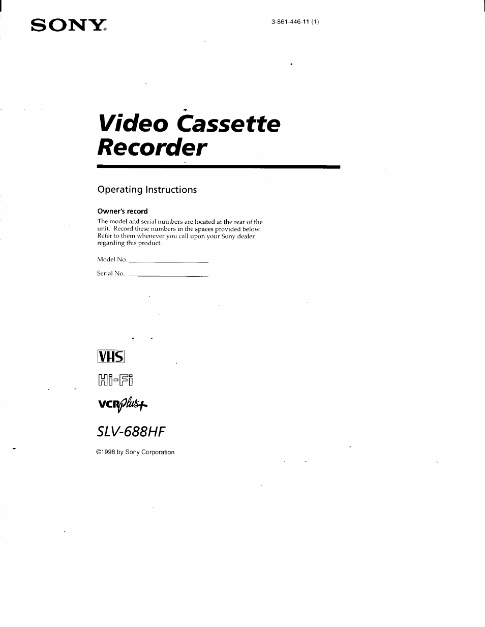 Sony SLV-688HF User Manual | 79 pages