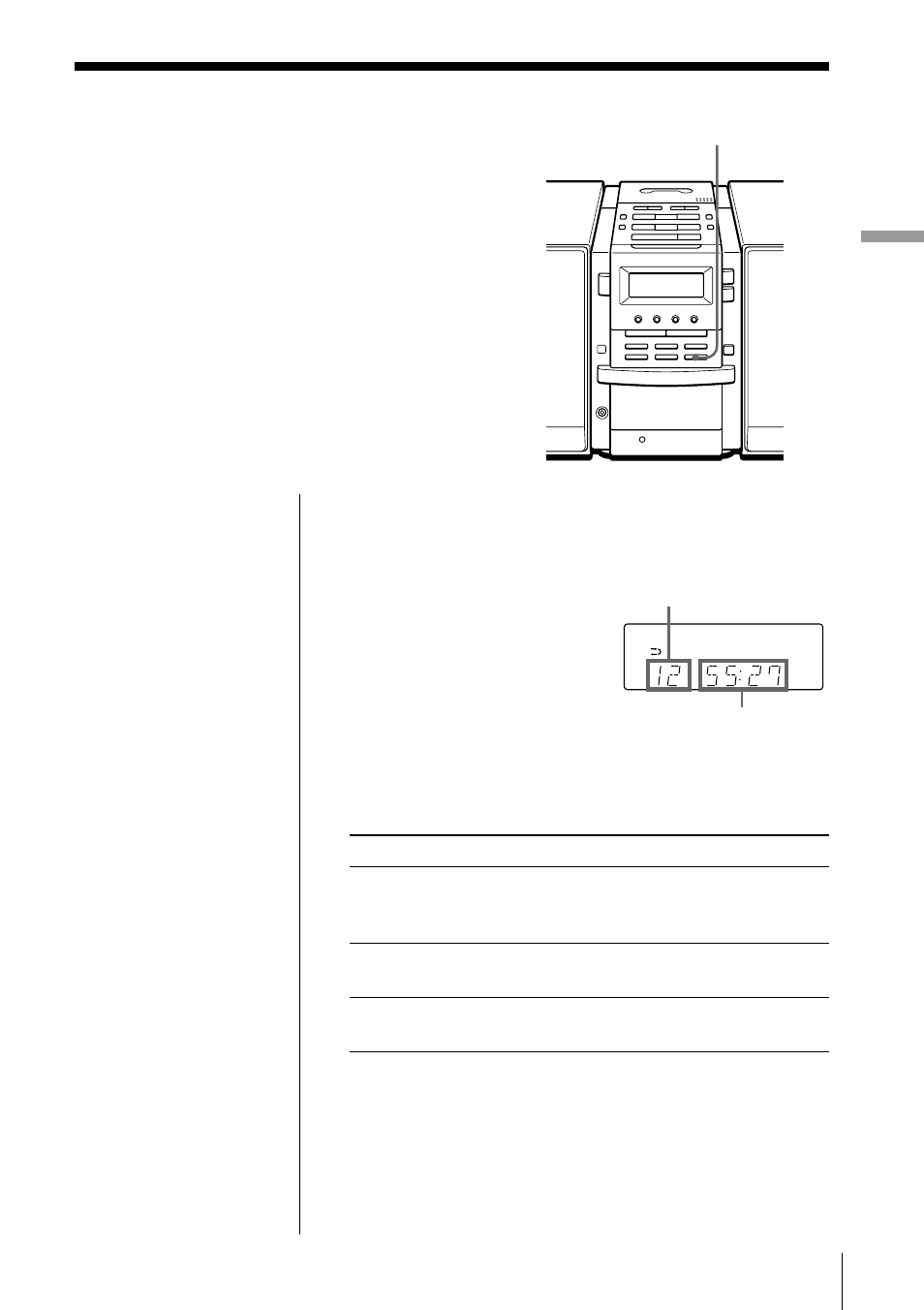 The cd player, Using the display | Sony PMC-DR45 User Manual | Page 13 / 48