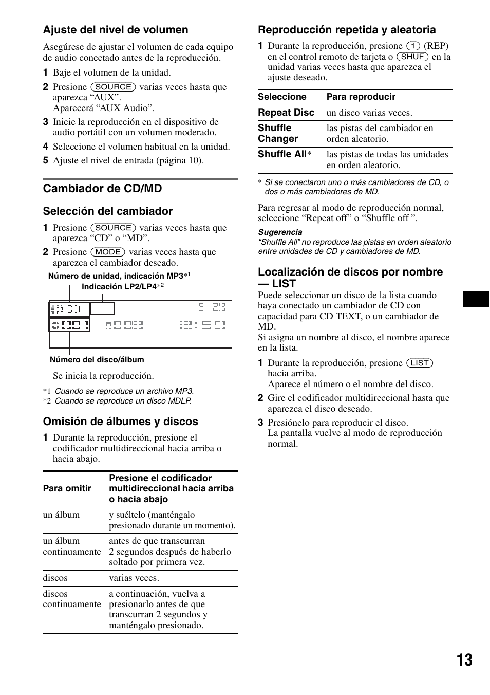 Cambiador de cd/md | Sony CDX-GT72W User Manual | Page 31 / 40