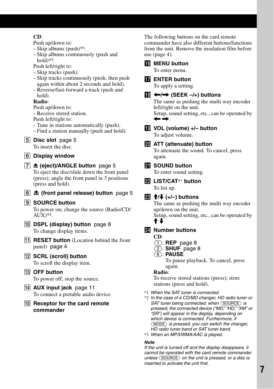 Sony CDX-GT72W User Manual | Page 7 / 40