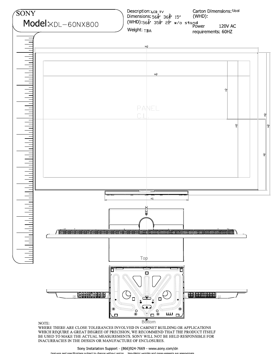Sony KDL-60NX800 User Manual | 4 pages